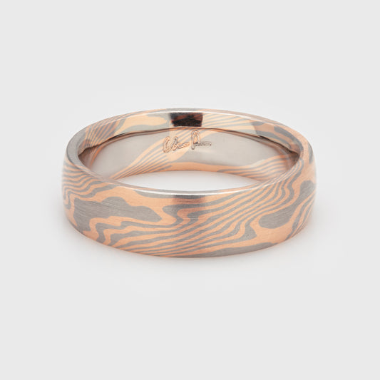 Rose Gold & Palladium Mokume Gane Band