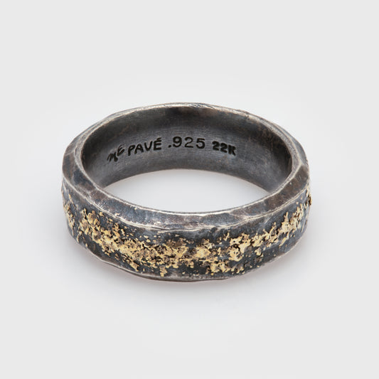 Argentium Silver Ring with 22k Gold Accents