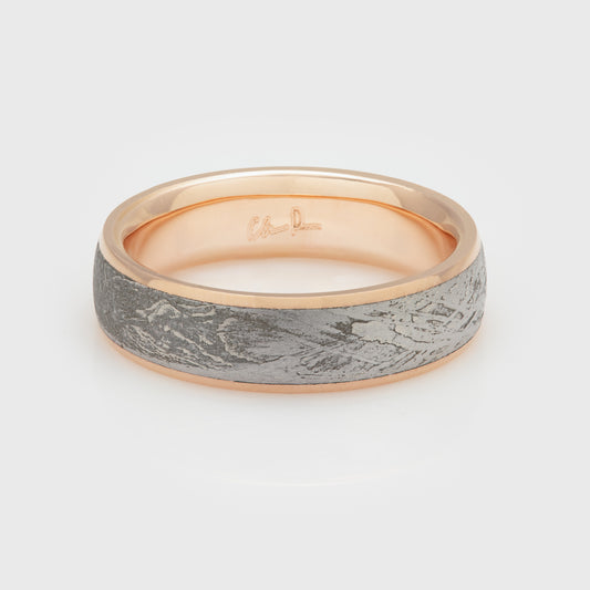 Rose Gold Gibeon Meteroite Band