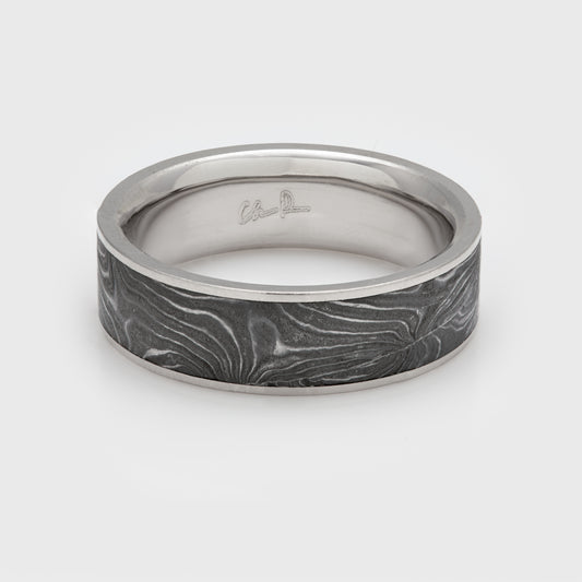 Damascus Steel and Palladium Band