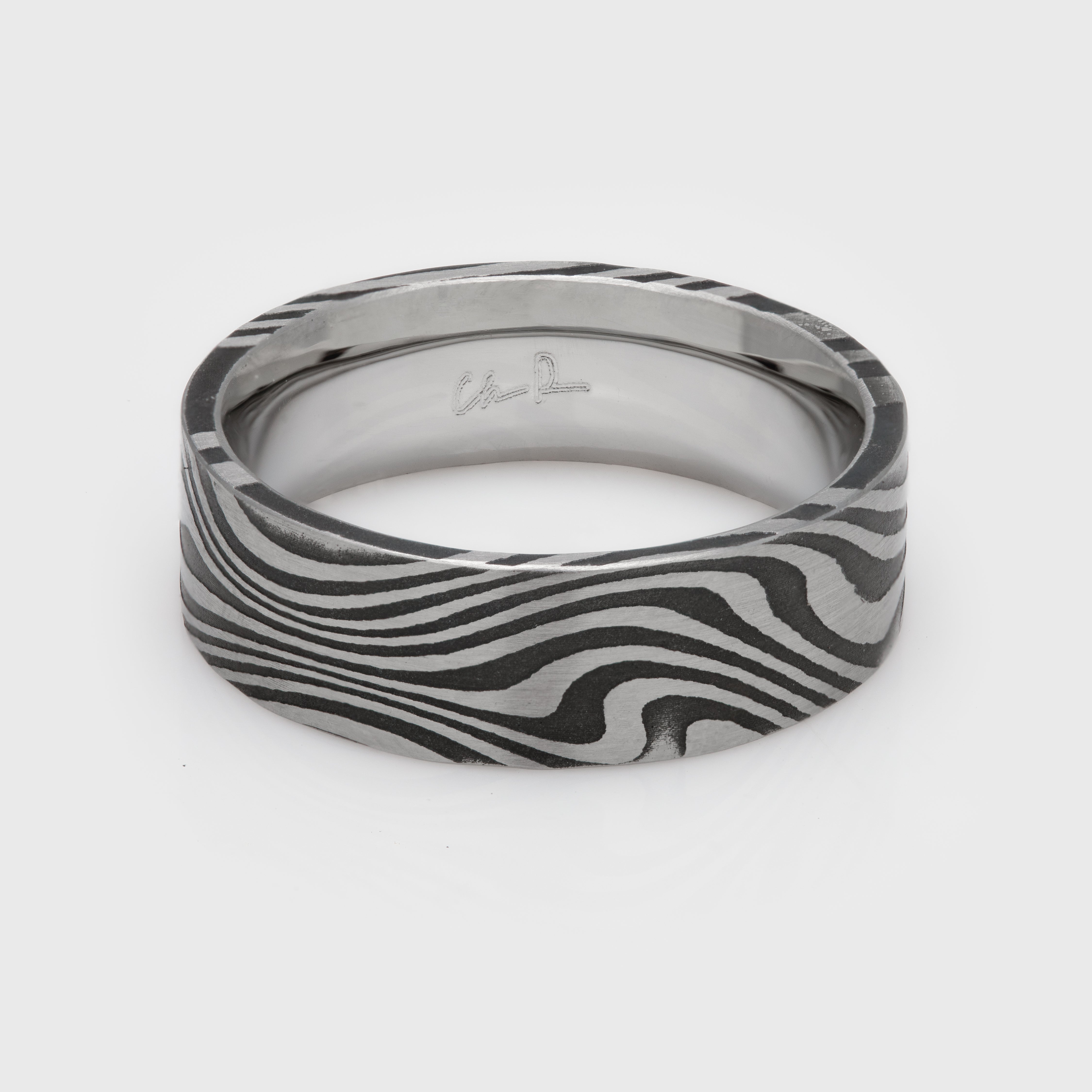 Damascus Steel Notan Pattern Band