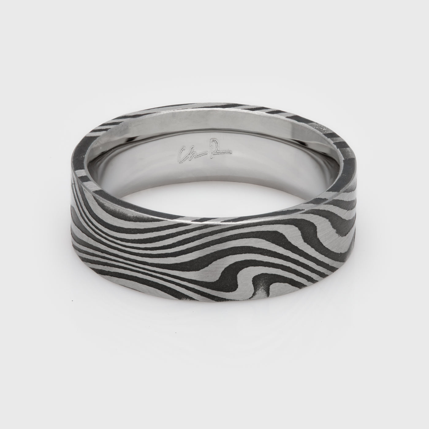 Damascus Steel Notan Pattern Band