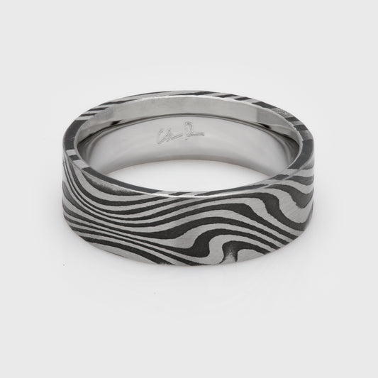 Damascus Steel Notan Pattern Band