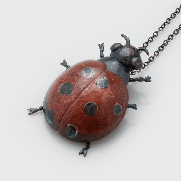 Hand Fabricated Ladybug Necklace