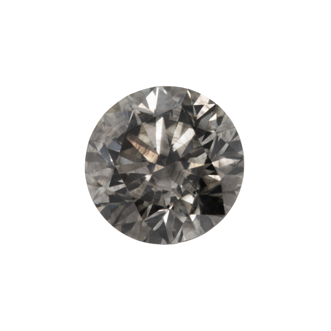 Round cut diamond on a white background