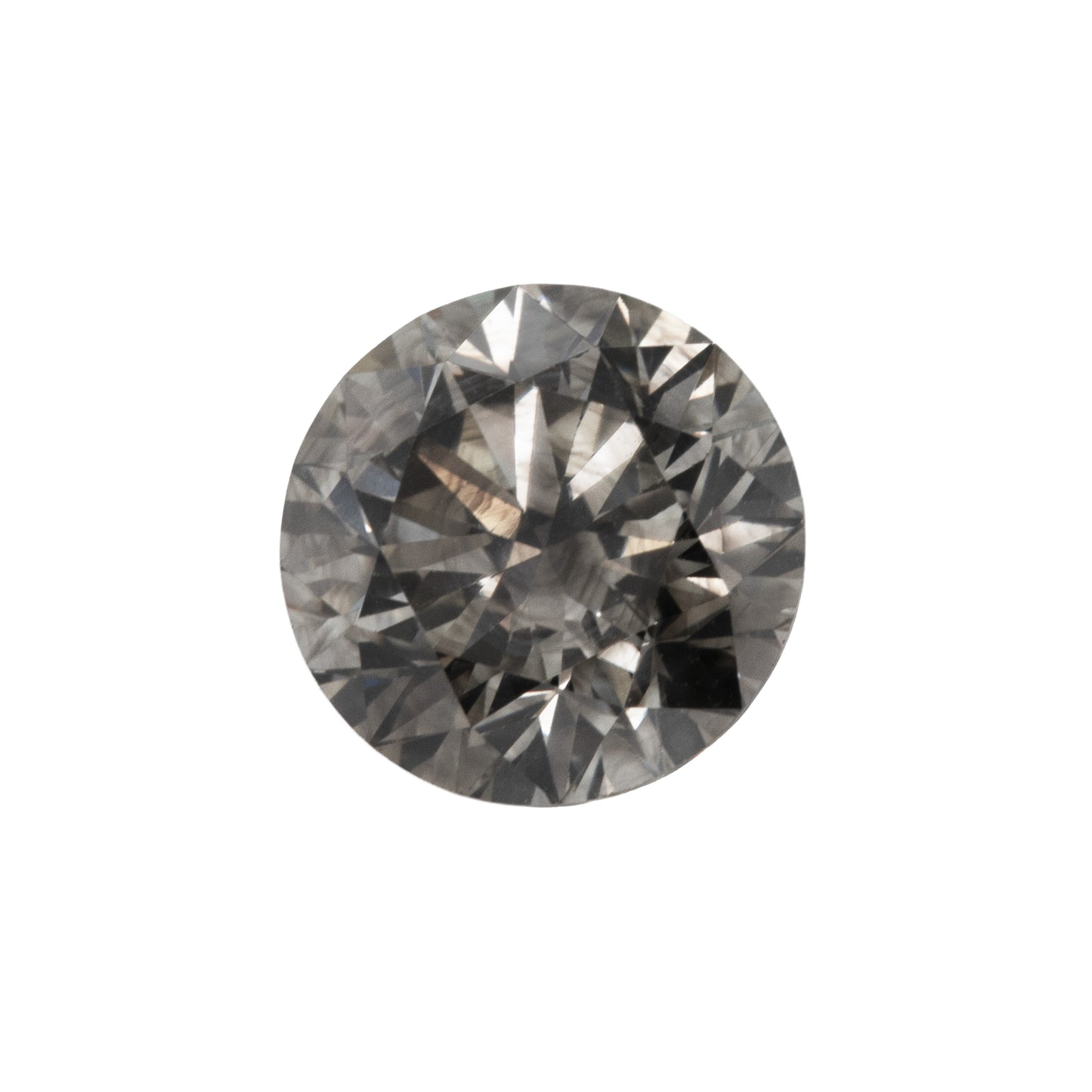 Round cut diamond on a white background