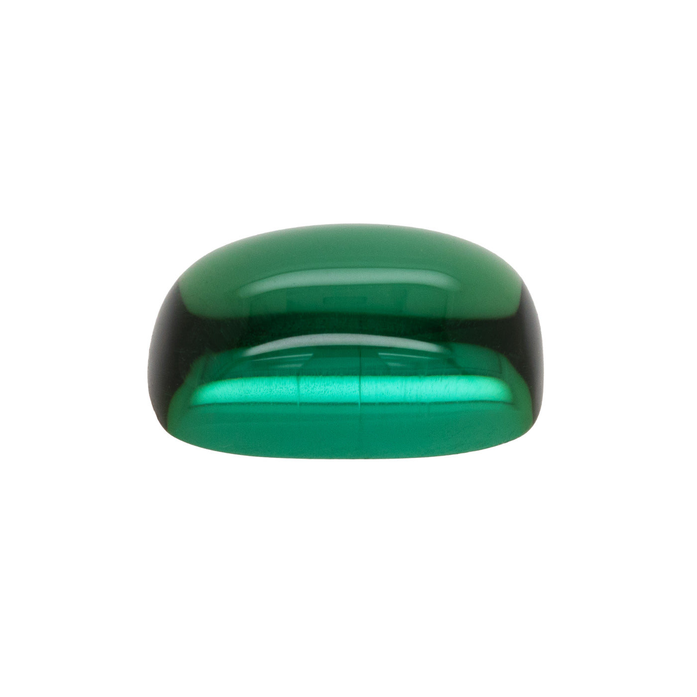 Green gemstone on a white background