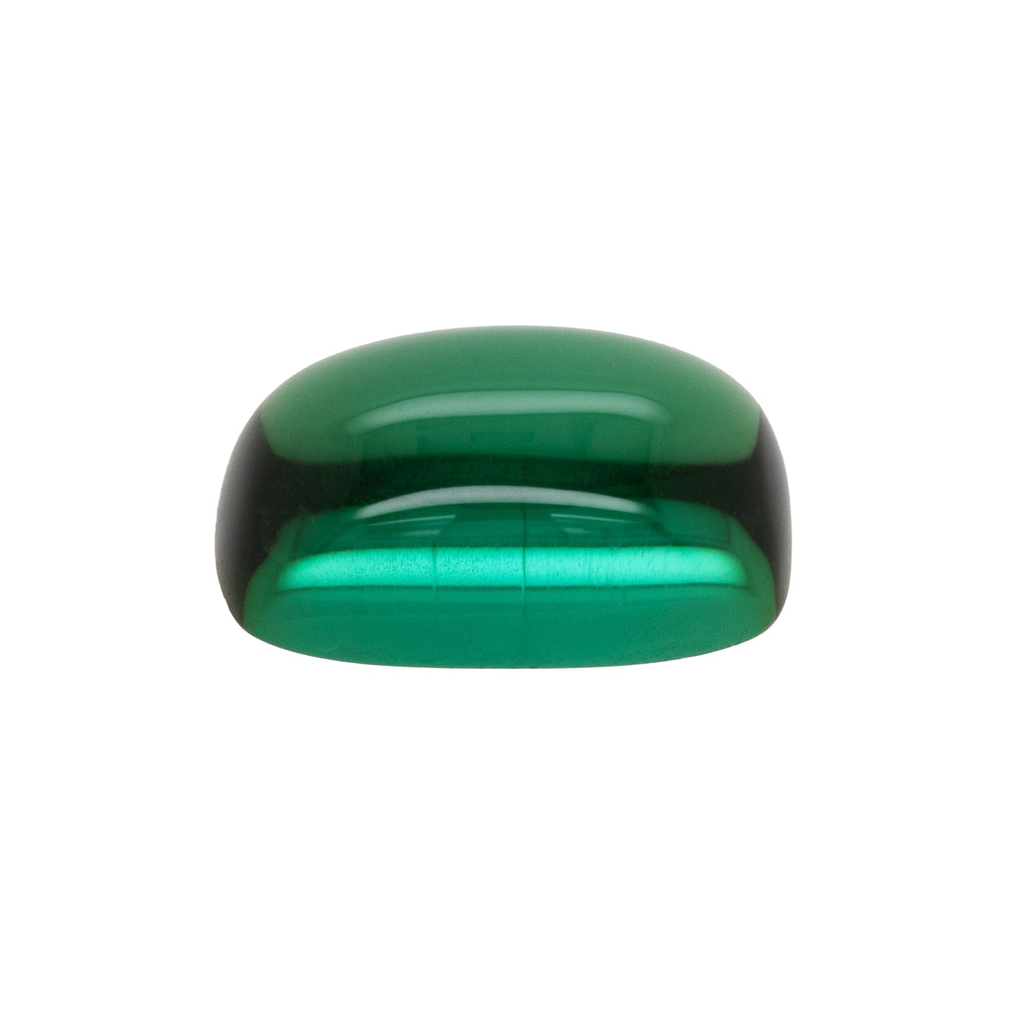Green gemstone on a white background