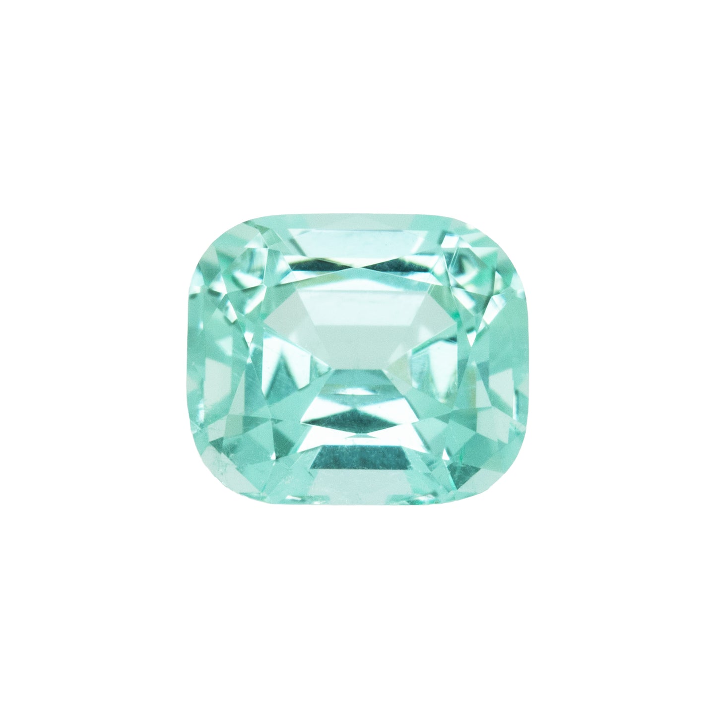 Teal gemstone on a white background