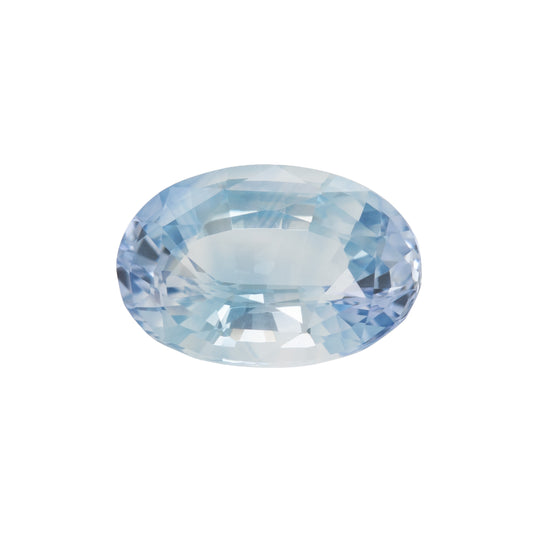 Blue gemstone on a white background