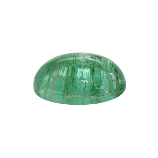 Green gemstone on a white background