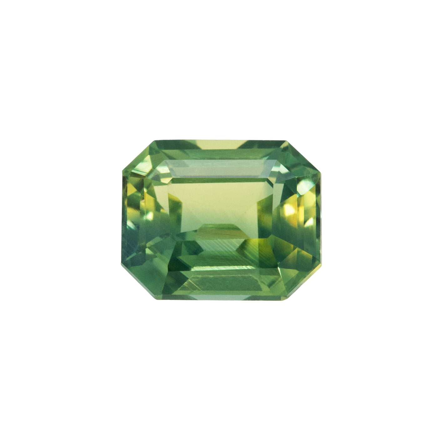 Green gemstone on a white background