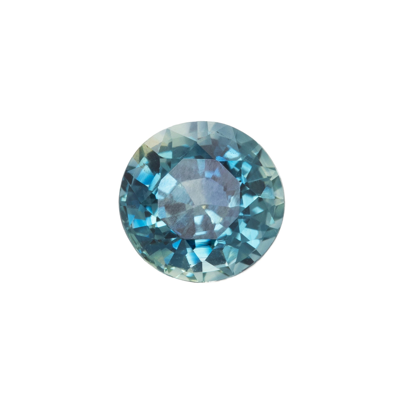 Blue gemstone on a white background