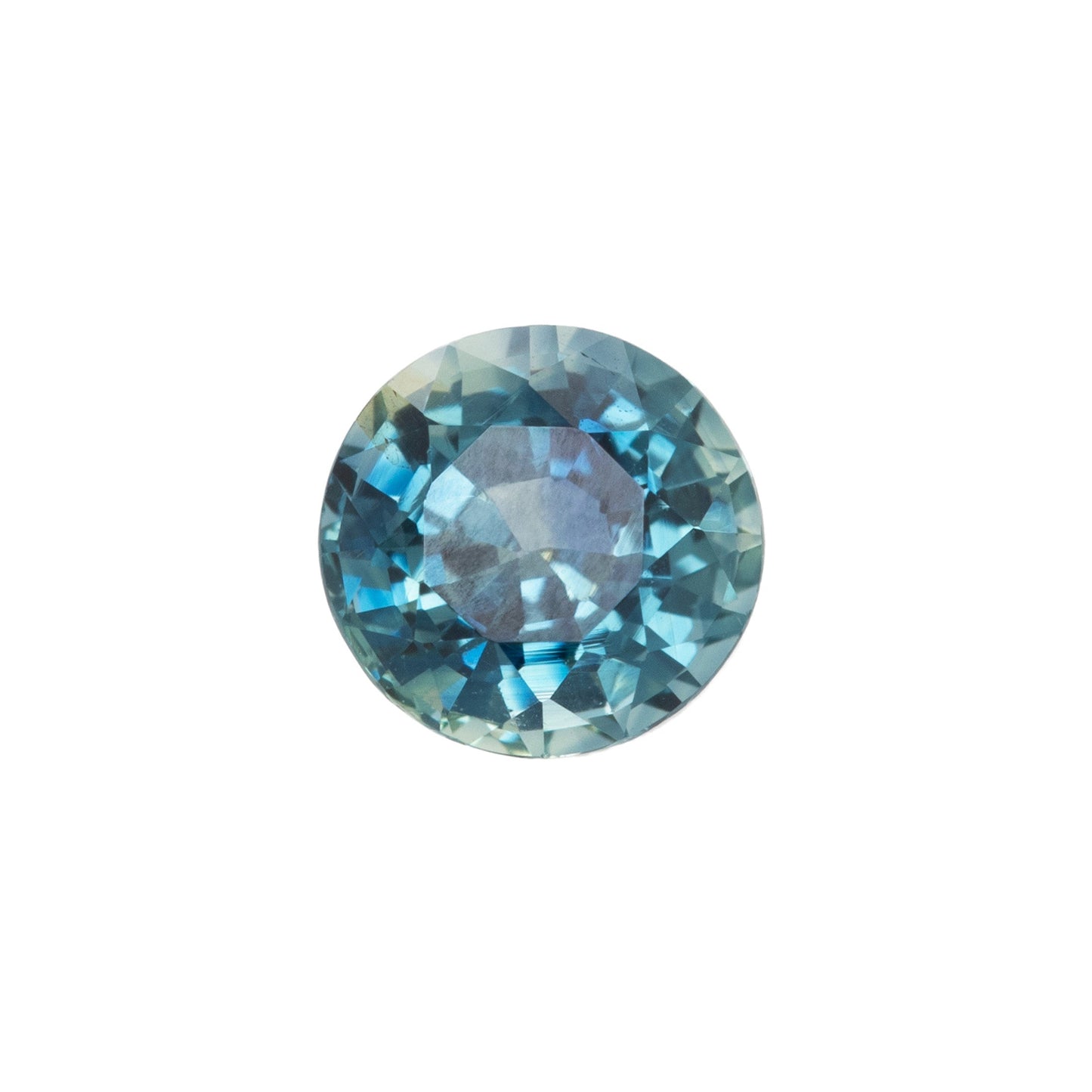 Blue gemstone on a white background