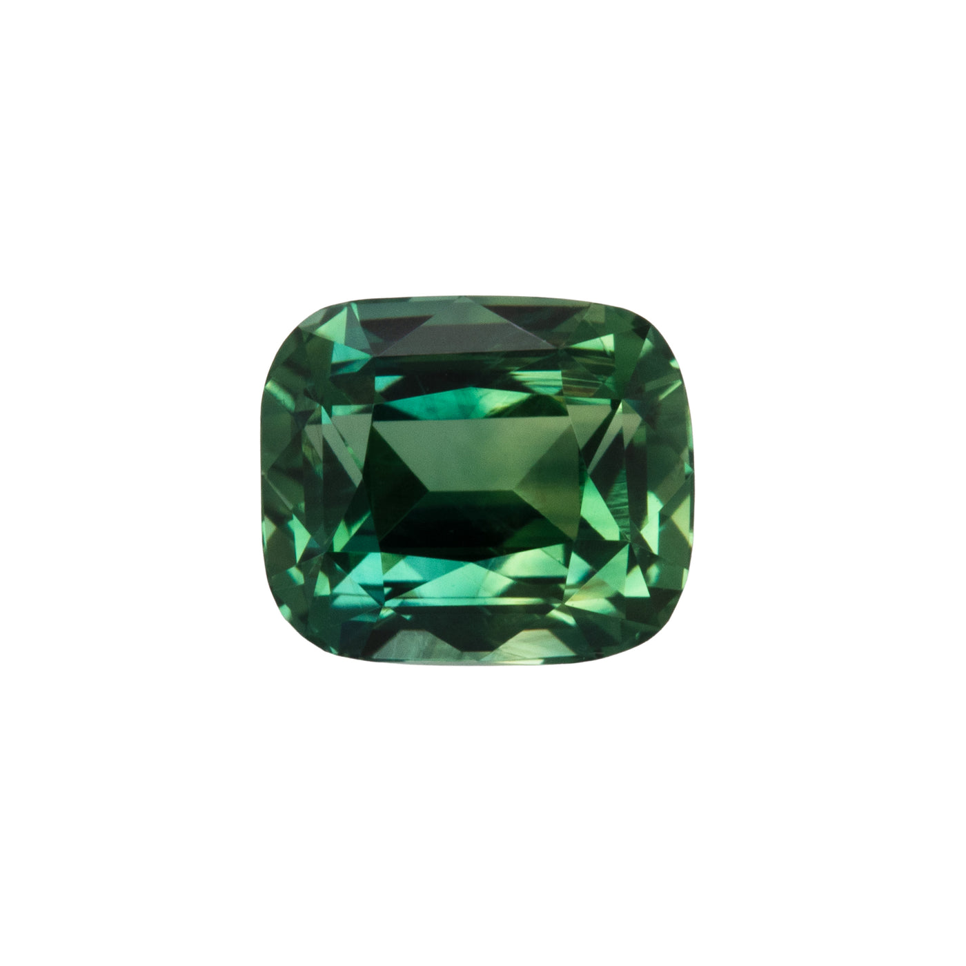 Green gemstone on a white background