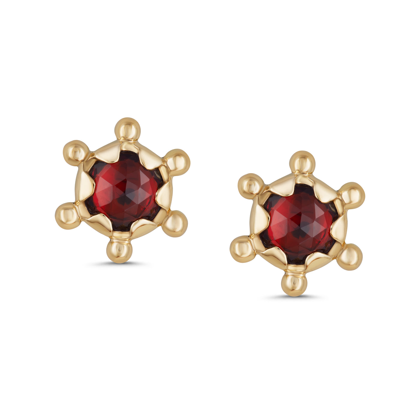 Garnet "Hidden Star" Studs