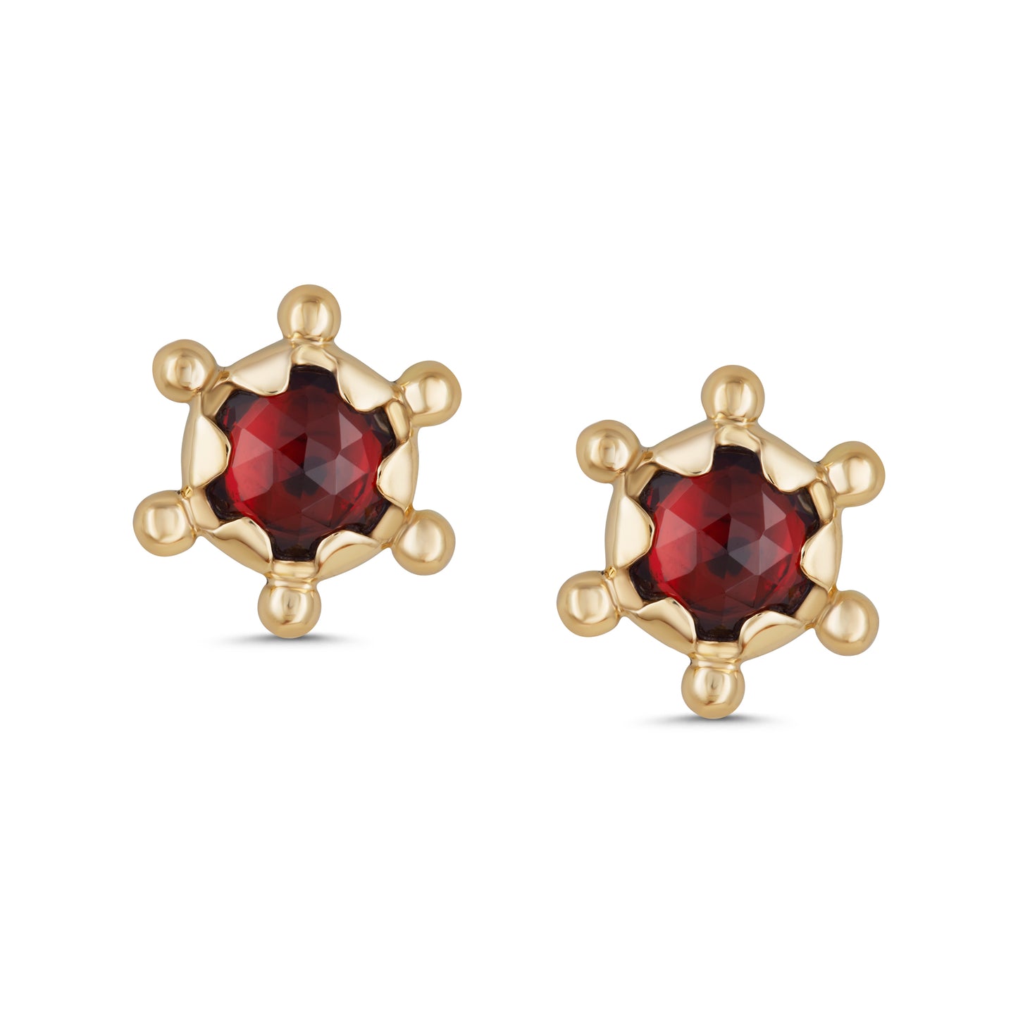 Garnet "Hidden Star" Studs