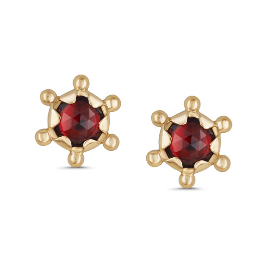 Garnet "Hidden Star" Studs