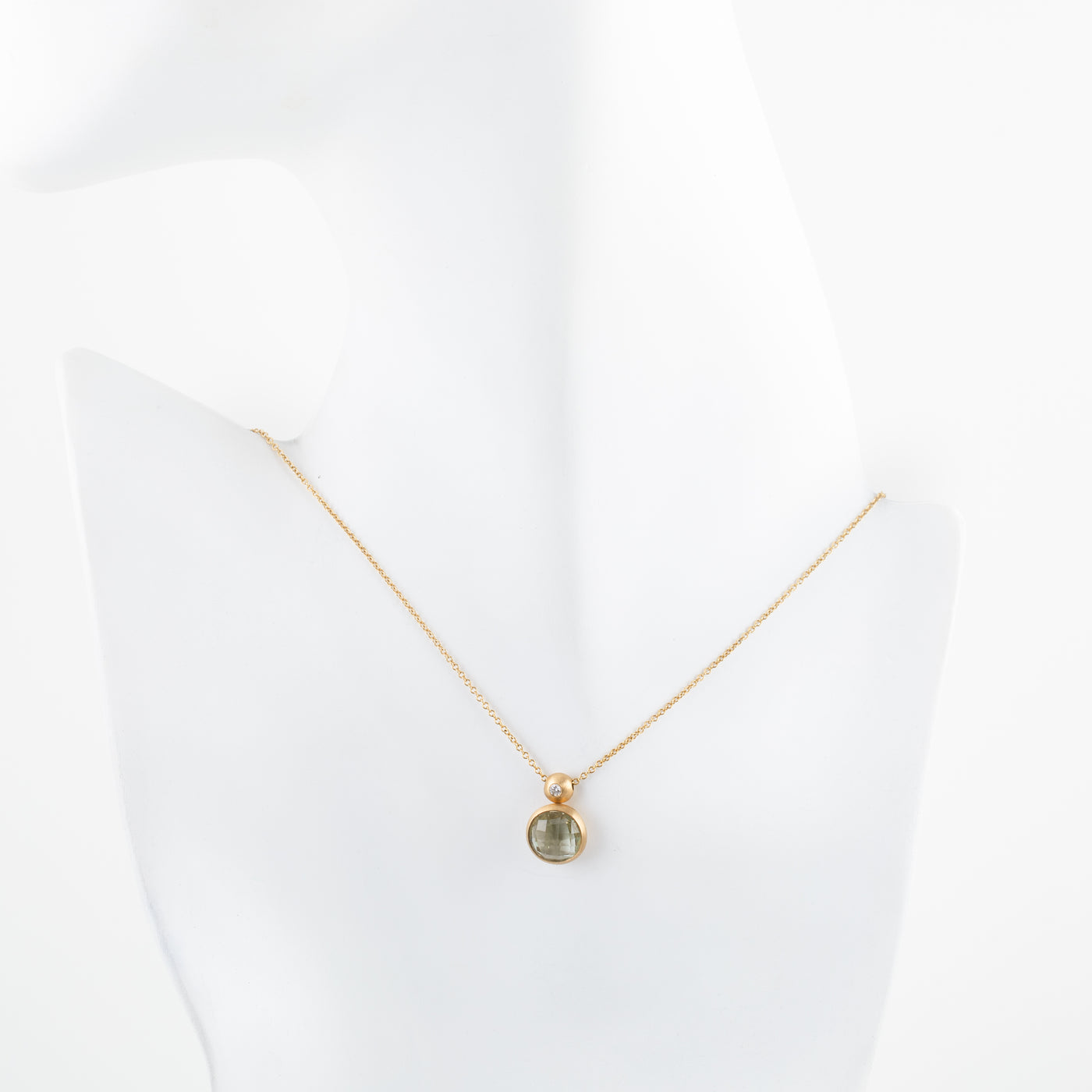 Round Green Amethyst Necklace