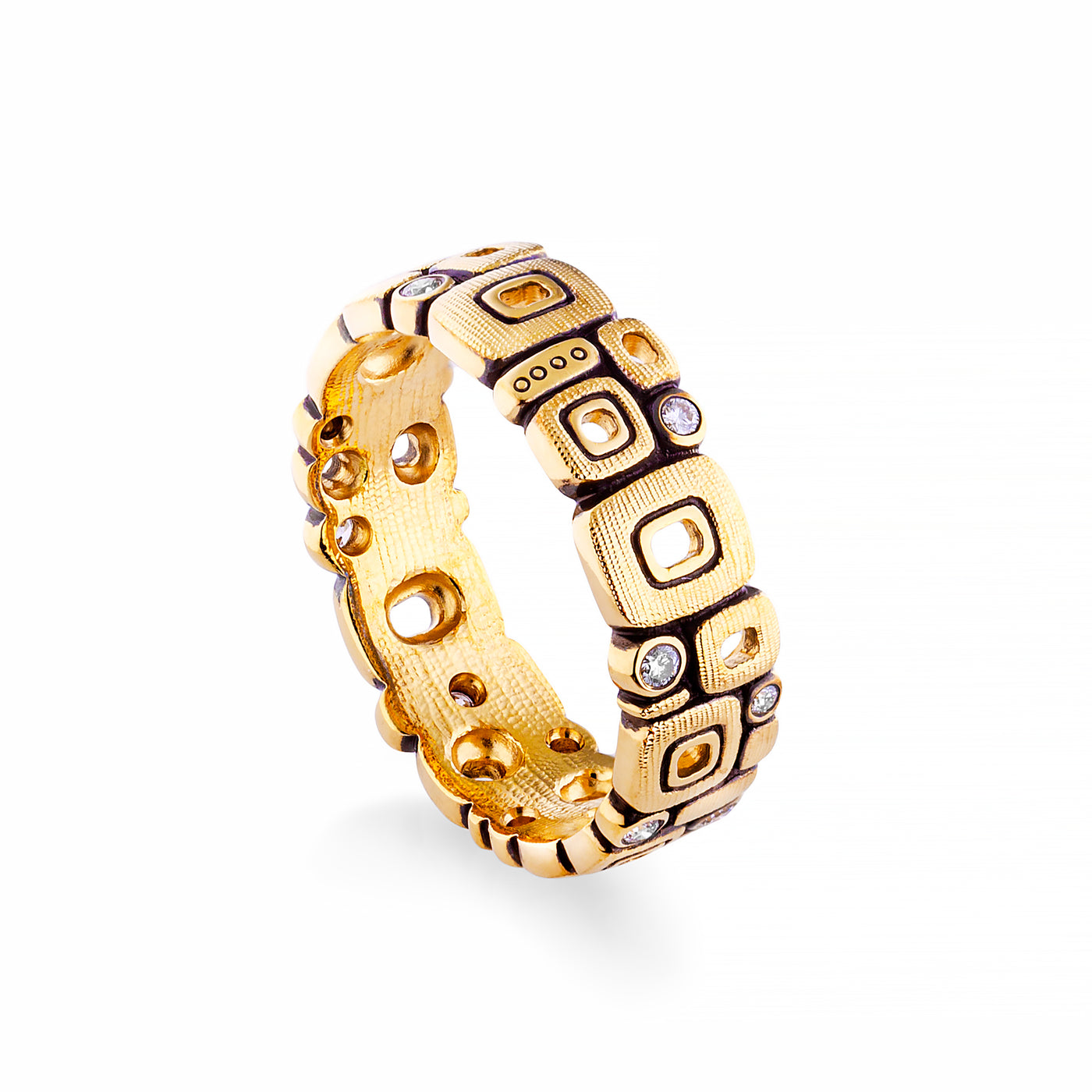 18K Little Windows Diamond Band