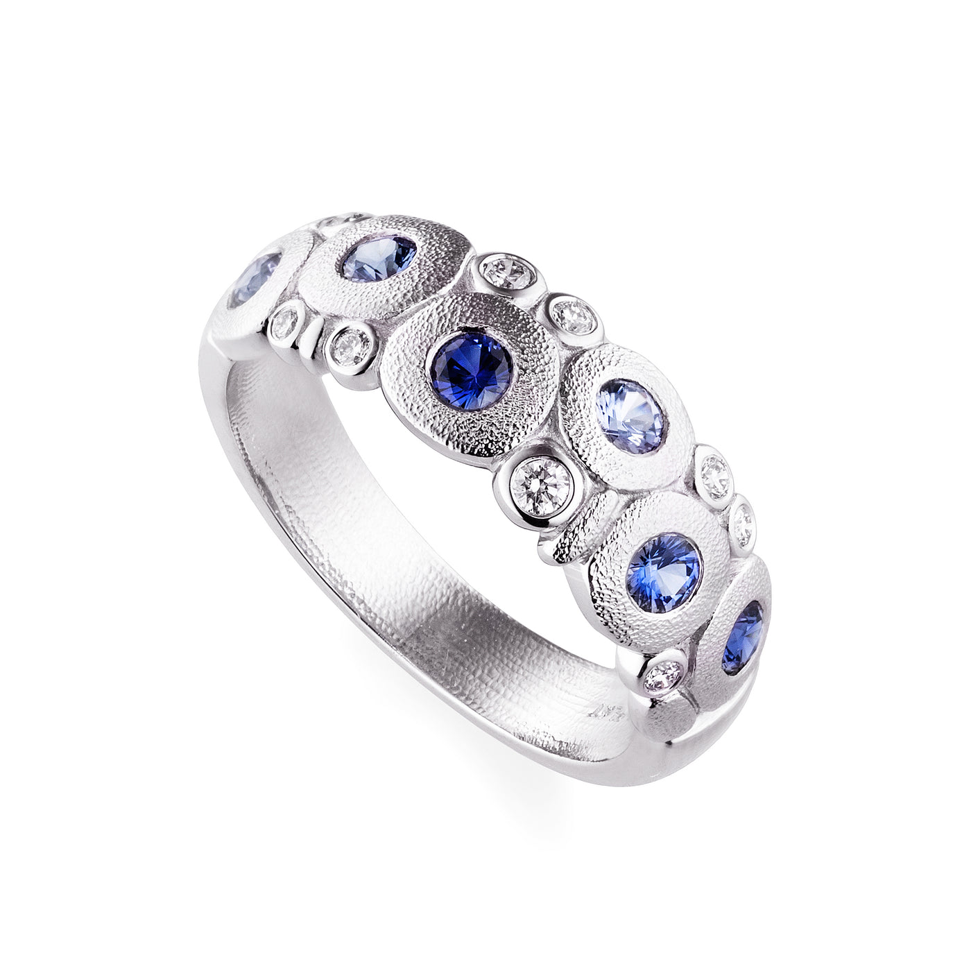 Platinum Candy Sapphire & Diamond Dome Ring