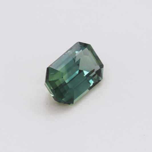 Emerald Cut Bi-Color Blue and Green Sapphire, 1.08ct