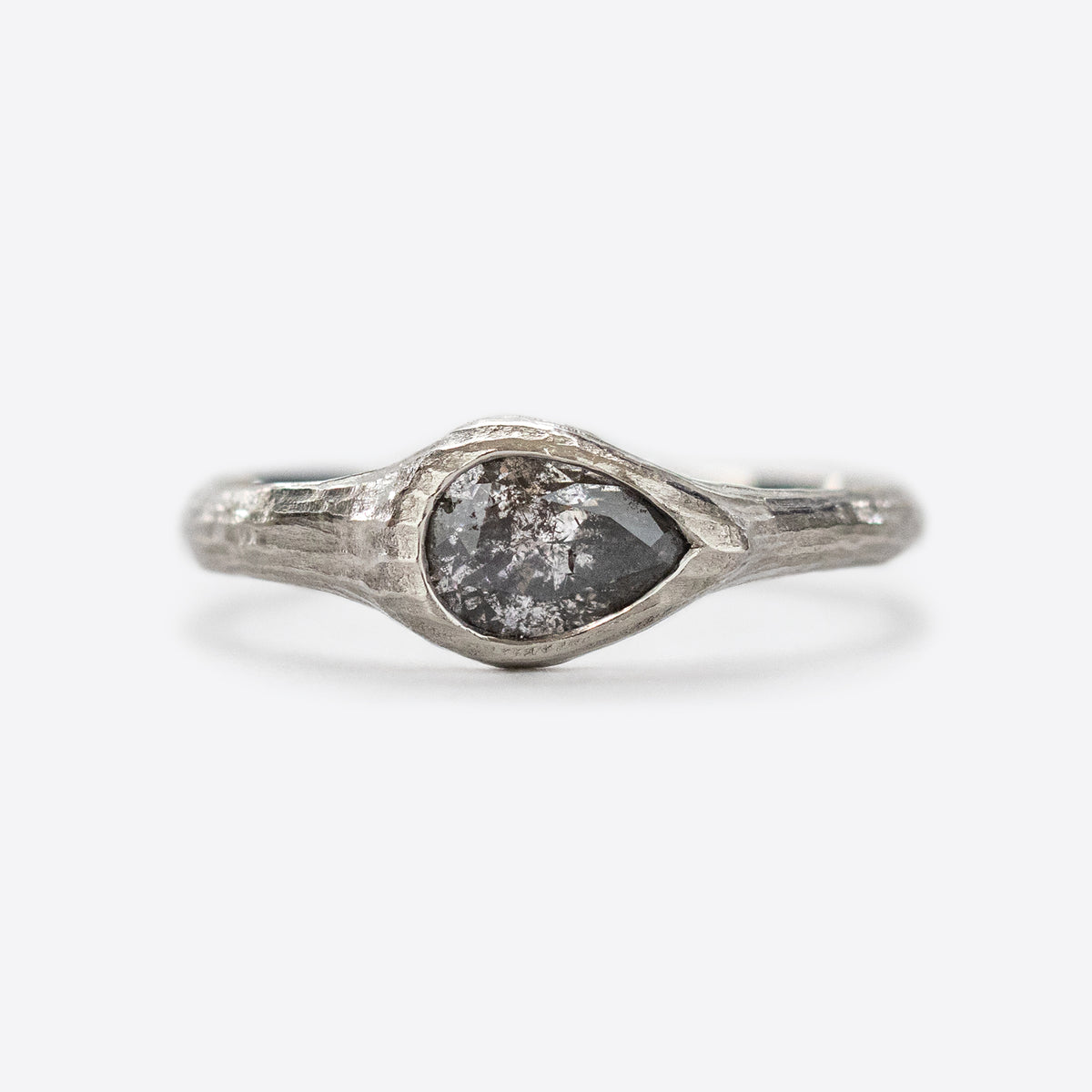 Rustic Diamond Ring in Platinum – Pavé Fine Jewelry Design