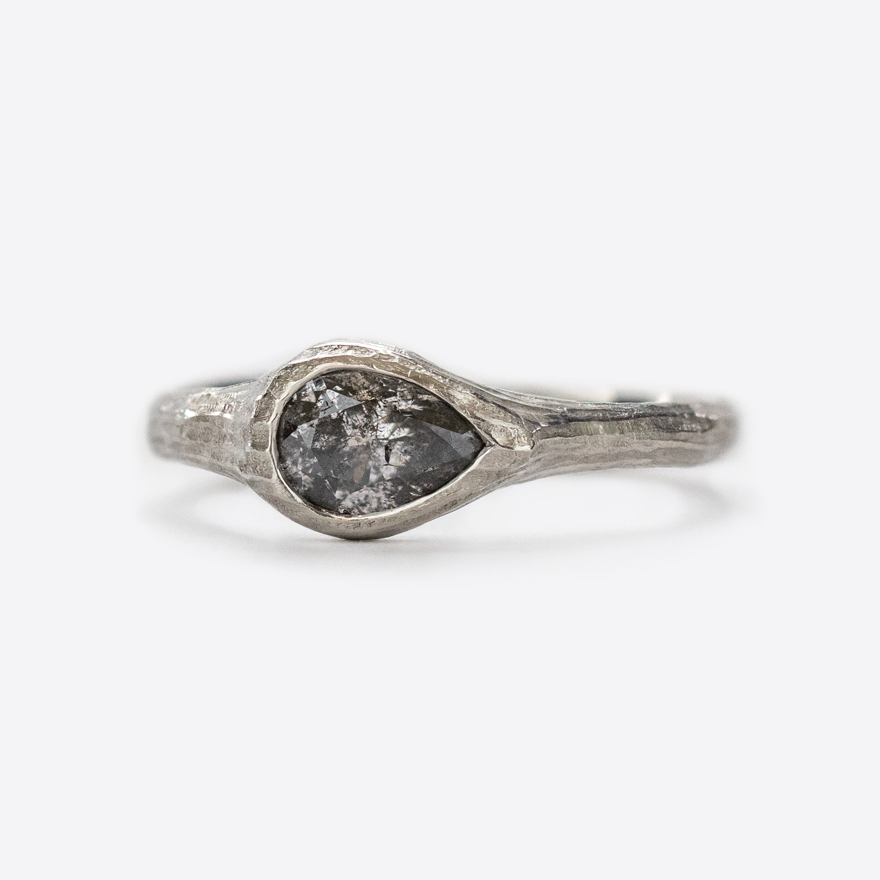 Rustic Diamond Ring in Platinum – Pavé Fine Jewelry Design