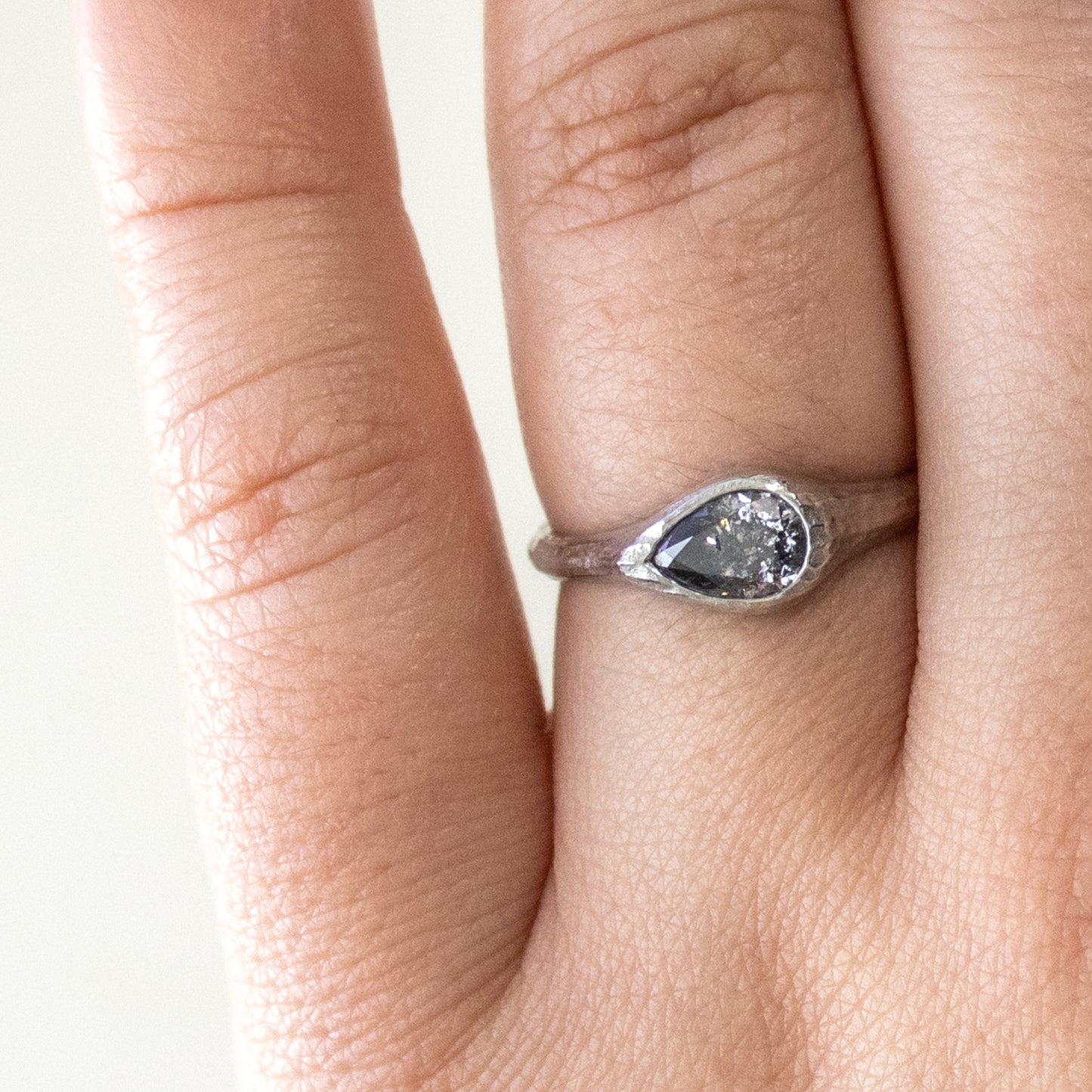 Rustic Diamond Ring in Platinum
