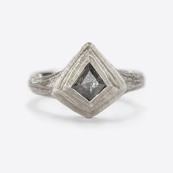 Rustic Diamond Ring in Platinum