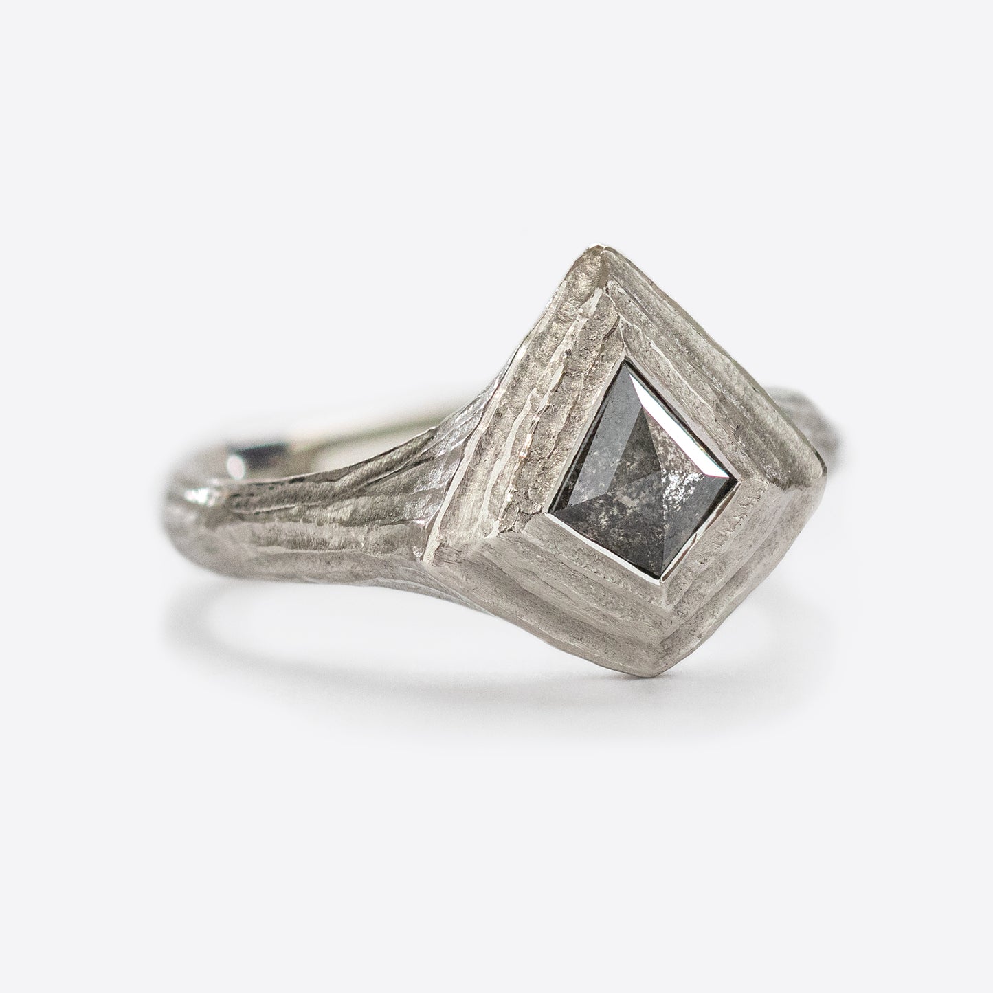 Rustic Diamond Ring in Platinum