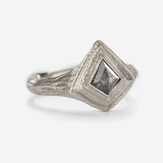 Rustic Diamond Ring in Platinum