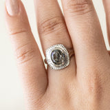 Rustic Diamond Ring with Diamond Accents in Platinum