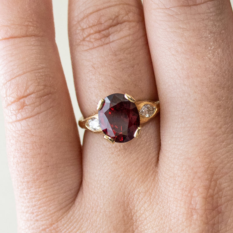 Red Spinel Ring in 18k Yellow Gold