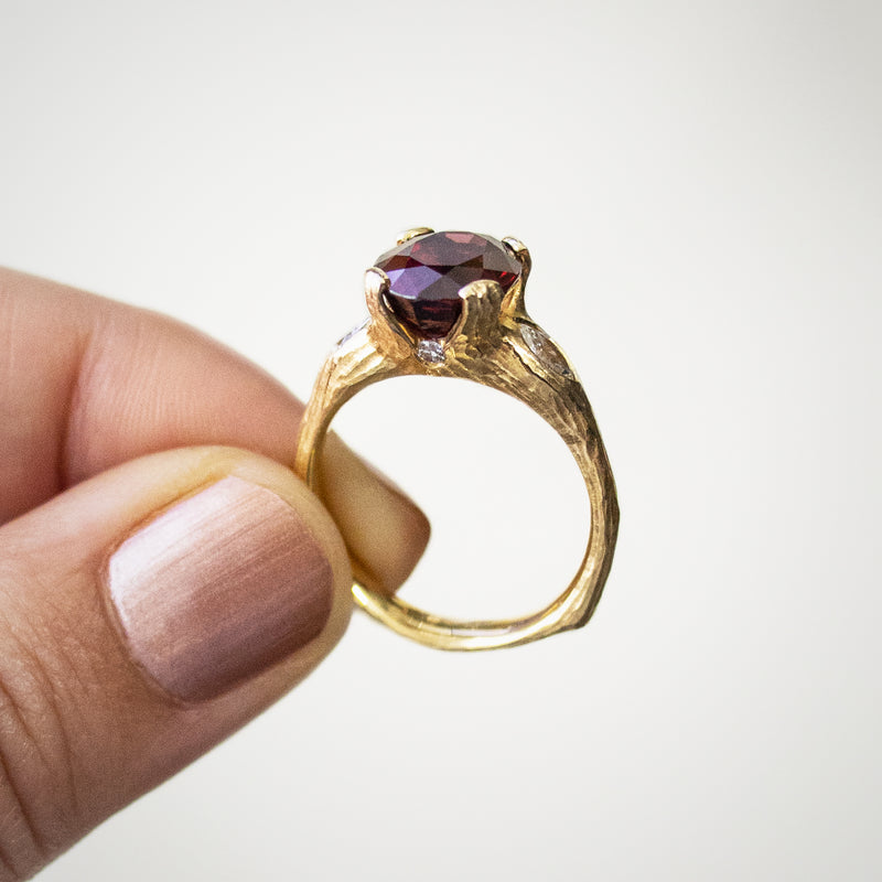 Red Spinel Ring in 18k Yellow Gold