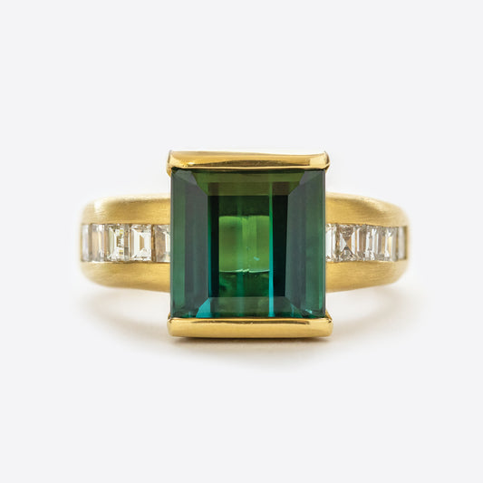 Tourmaline and Diamond Ring