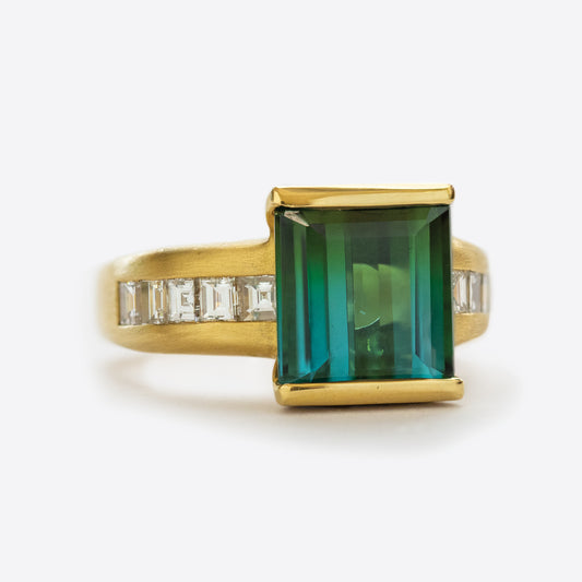 Tourmaline and Diamond Ring
