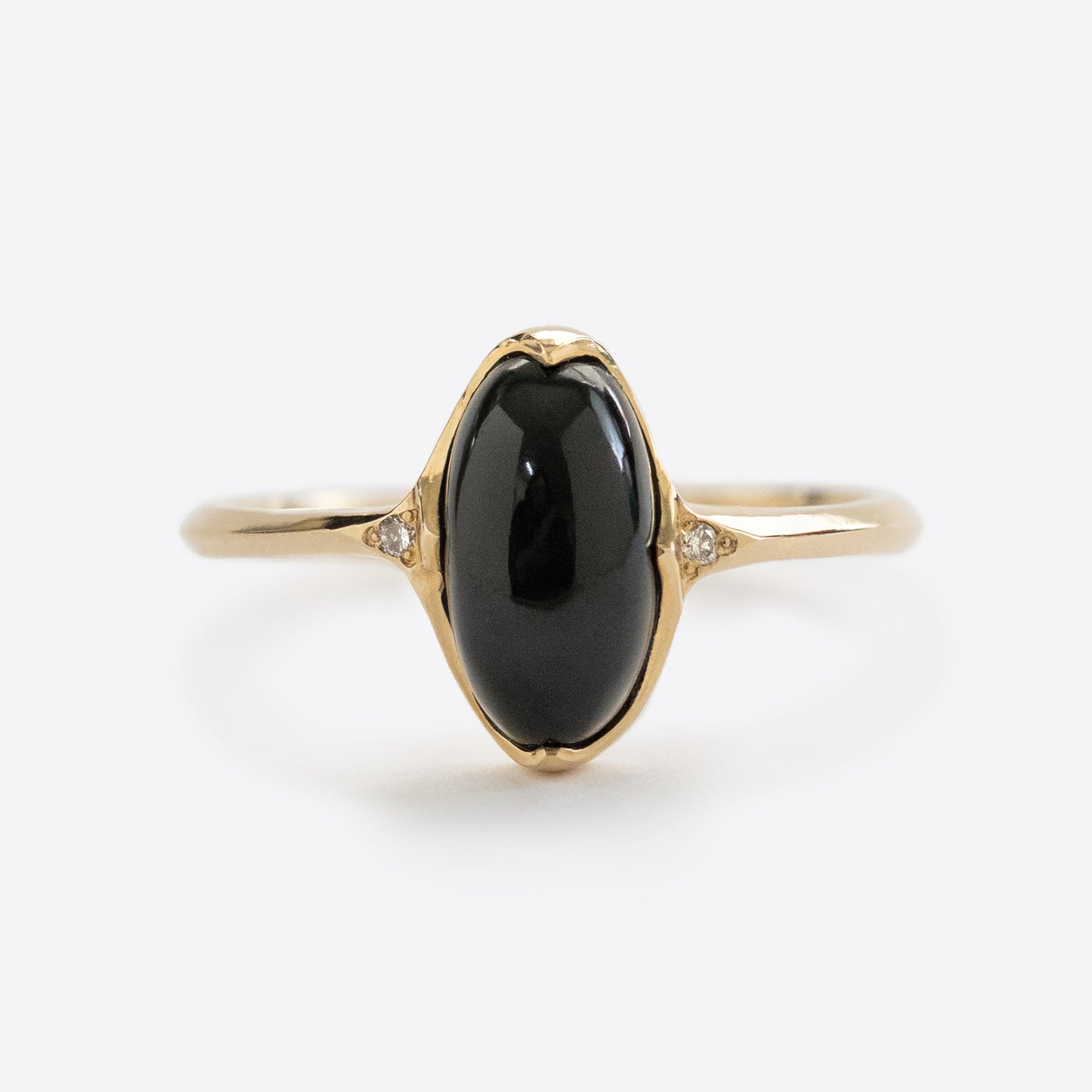 Black Jade and Diamond Ring