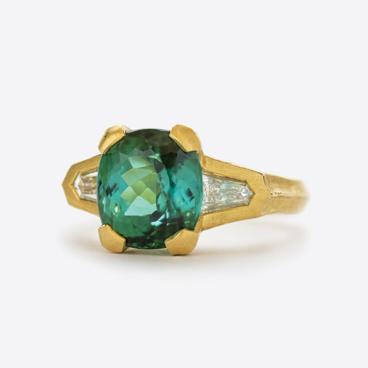 Tourmaline and Diamond Ring