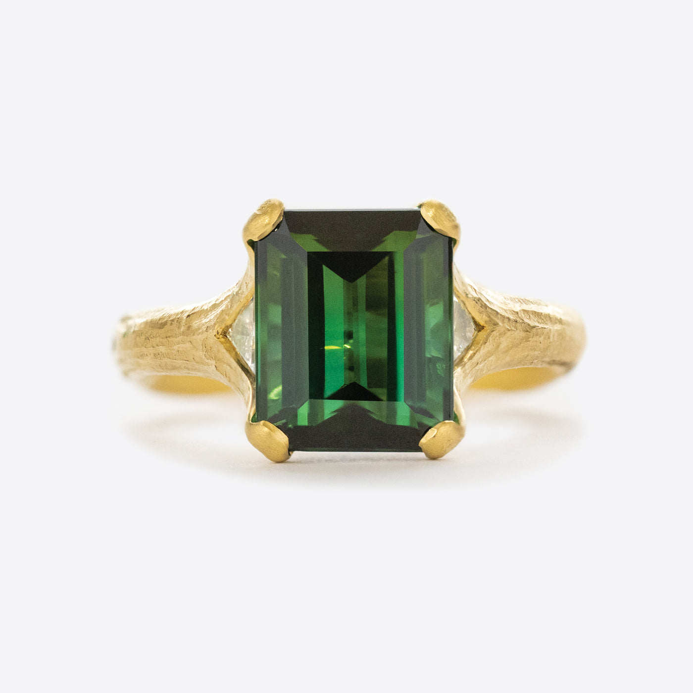 Tourmaline and Diamond Ring in 22k Yellow Gold