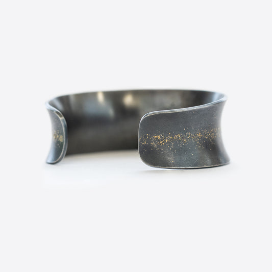 Sapphire and Diamond Cuff in Gold Dusted Silver
