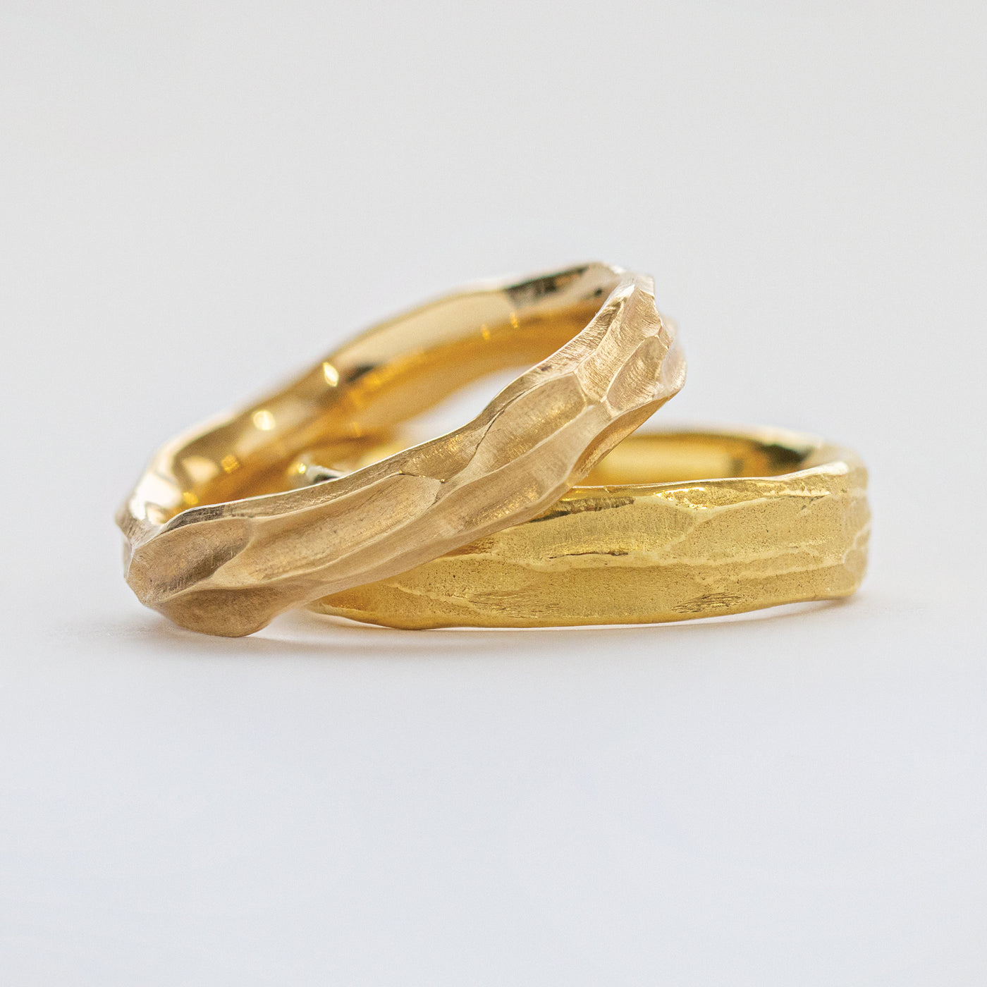 Ancient Redwood Bark Band in Yellow Gold