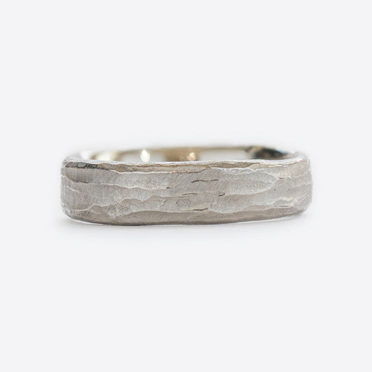 Ancient Redwood Bark Band in Platinum