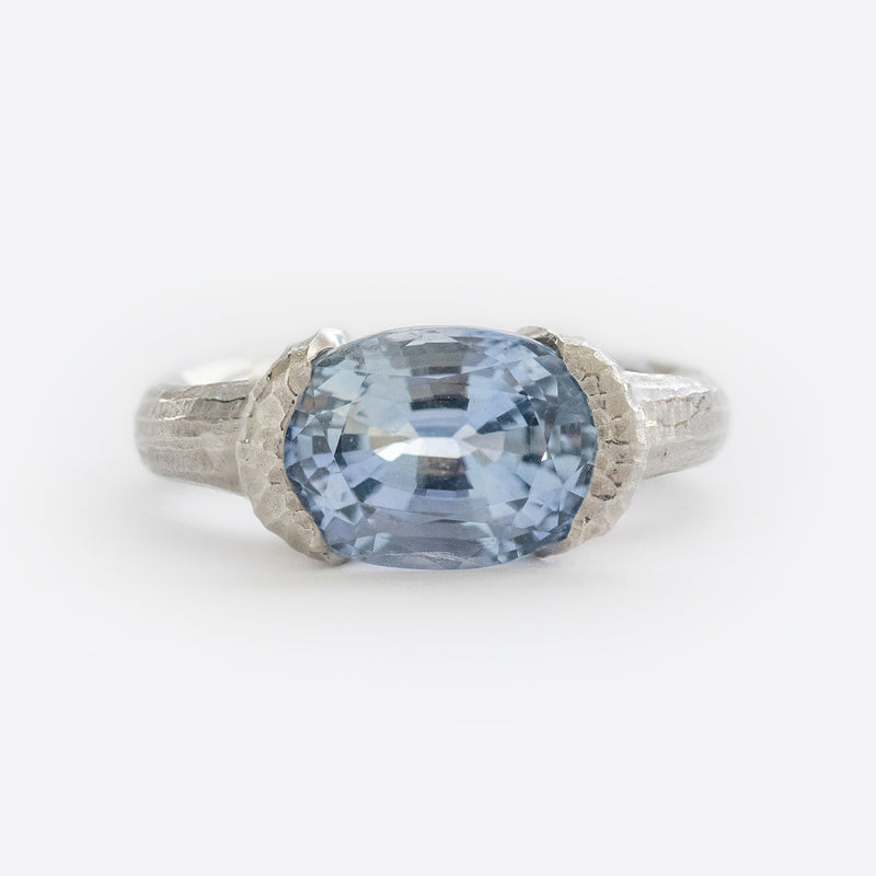Light Blue Platinum Sapphire Ring