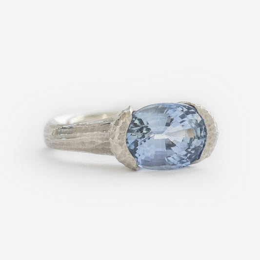 Light Blue Sapphire Ring in Platinum